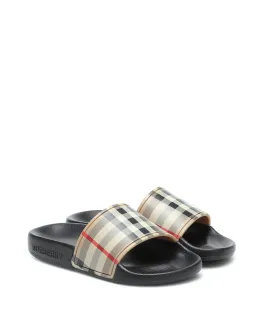 Burberry Kids vintage check slides, multicolor