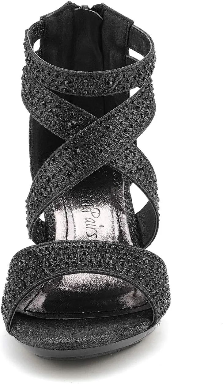 DREAM PAIRS Girls Sandals Low Heel Dress Pump Sandals