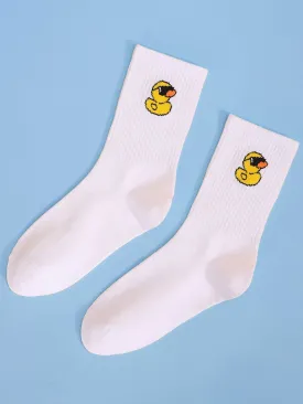 Duck With Glasses Socks Funny Socks for Men Novelty Socks Funky Socks Gift for