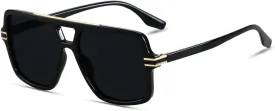 LYZOIT Retro Oversized Square Aviator Sunglasses Womens Polarized Trendy Big Large Rectangle Sun Glasses