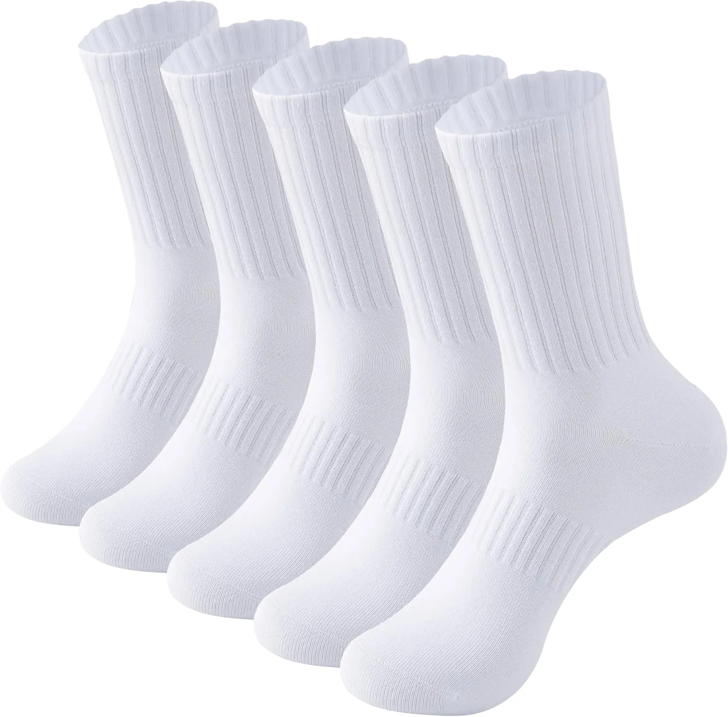 MAGIARTE Mens Athletic Cotton Crew Socks (no cushion) Moisture Wicking Breathable Sports and Casual Socks for Men 5 PACK