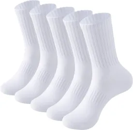 MAGIARTE Mens Athletic Cotton Crew Socks (no cushion) Moisture Wicking Breathable Sports and Casual Socks for Men 5 PACK
