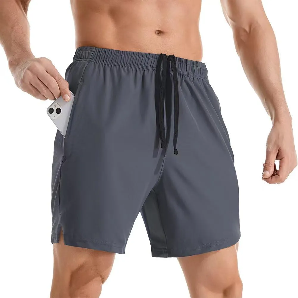 Men's 7" Athletic Running Shorts Lightweight Quick Dry Gym Workout Shorts with Zipper Pockets