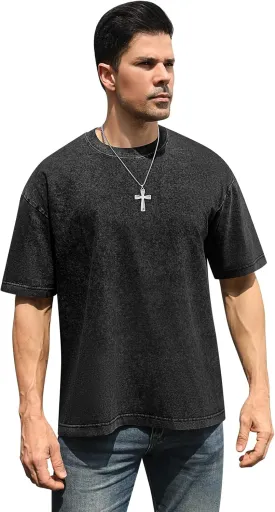 Men's Graphic Tees Shirt Unisex Cotton Oversized T-Shirt Short Sleeve Vintage Streetwear Casual Tee Top