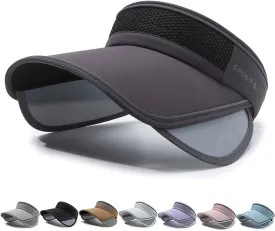 Peicees Sun Visors with Wide Brim for Women Men UPF50  UV Sun Protection Cap for Golf Tennis Beach Running Hiking Sports