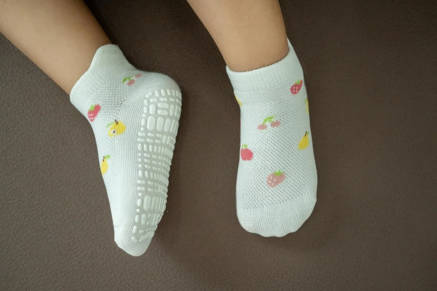 RATIVE Anti Slip Ankle Socks with Grips for Baby Toddler Kids Boys Girls