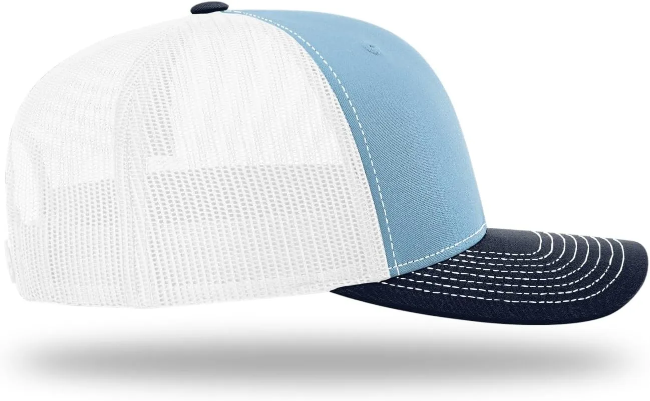 Richardson 112 Trucker Hat - Premium Blank Baseball Cap, Adjustable Snapback Hat - Structured Six Panel Richardson Blank Hats