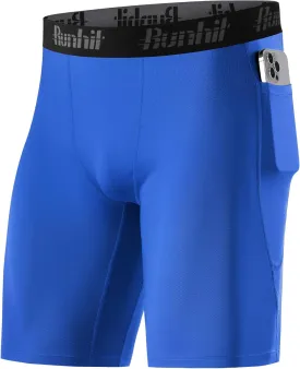 Runhit Men's Compression Shorts with Pockets ?C 9" Performance Athletic Shorts for Workouts Sports Running Spandex Underwear