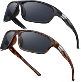 Scratch/Saltwater Resistant/Oleophobic Coating Lens Polarized Sports Sunglasses for Men Women, TR90 Wrap Around Sun Glasses