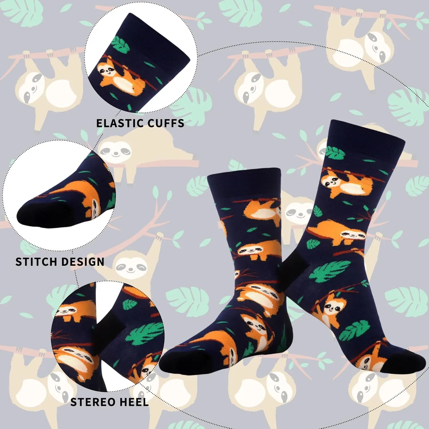 WeciBor Men's Dress Funny Crazy Colorful Novelty Combed Cotton Crew Socks 12 Pack - Size 7-10/10-13/13-15