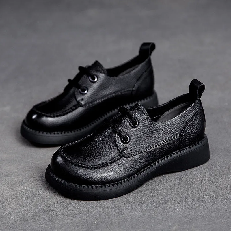 Women Retro Flat Leather Casual Shoes