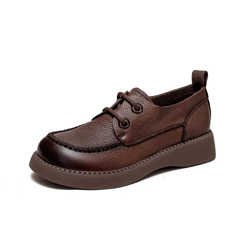 Women Retro Flat Leather Casual Shoes